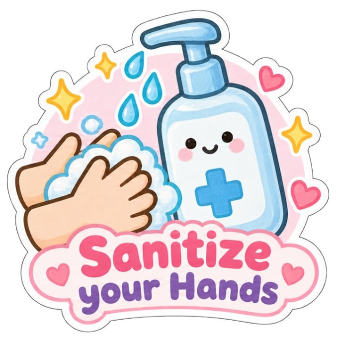 Sanitize hands illustration